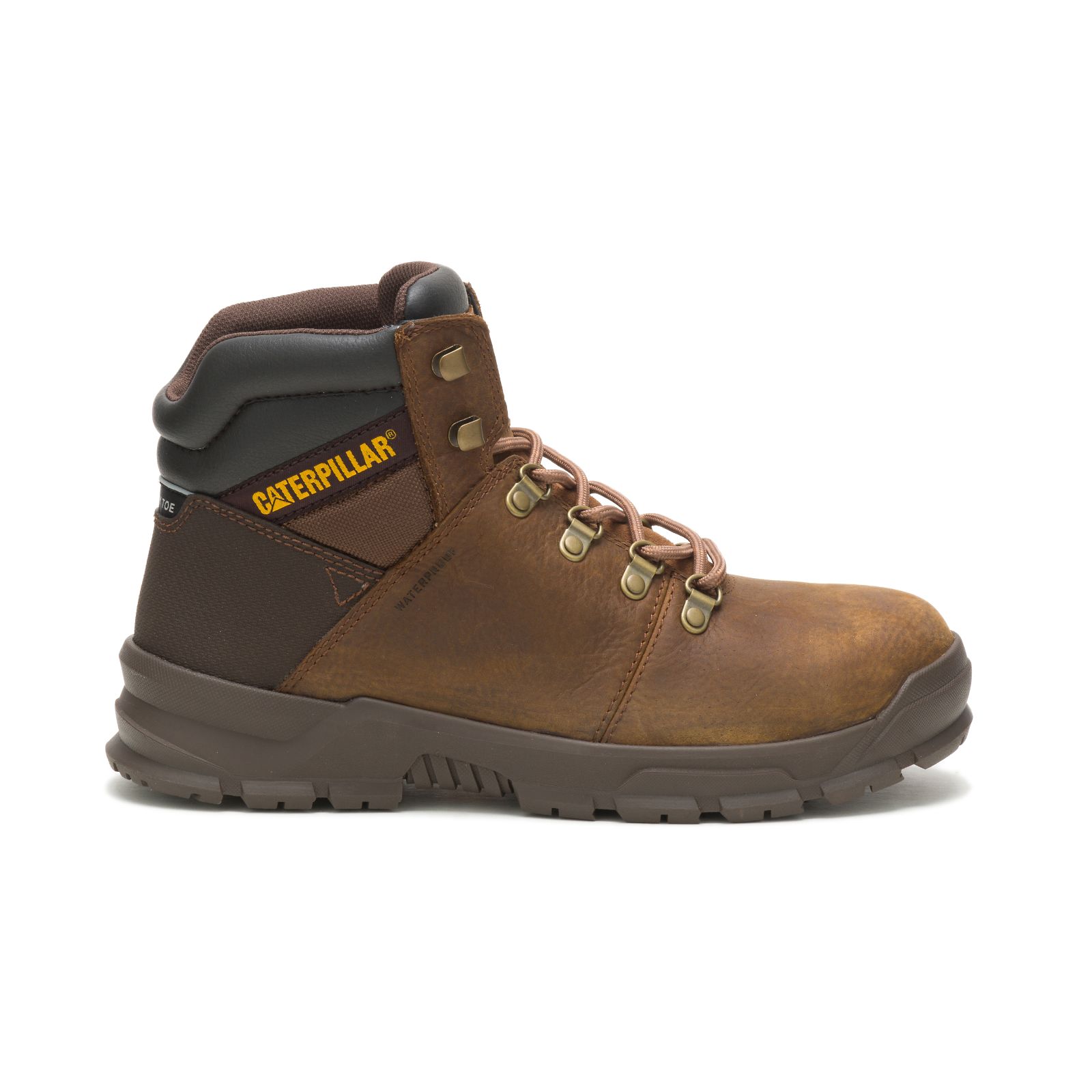 Caterpillar Boots South Africa - Cat Men's Charge Waterproof Alloy Toe Work Boots Brown TG4526391